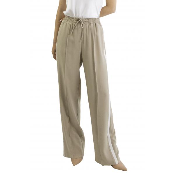 Pantalone in viscosa con coulisse e banda laterale  Options 